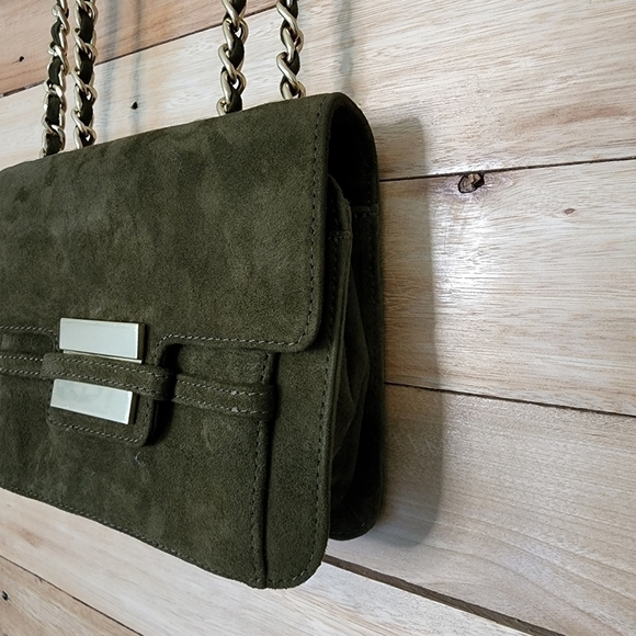 Zac Posen Americana Mini Crossbody Green Velvet Suede Chain - Picture 5 of 15